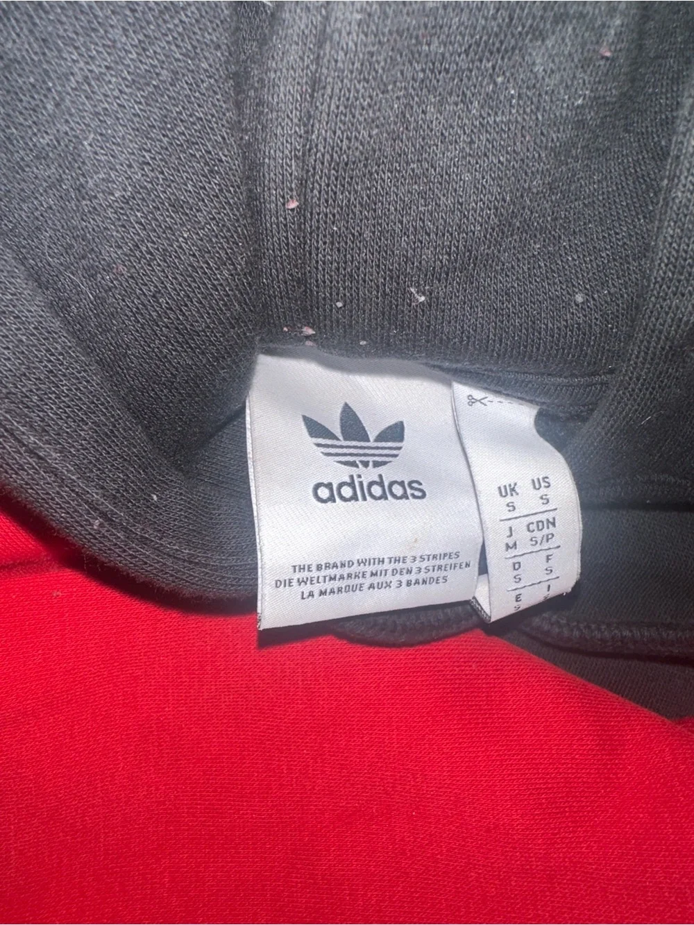 adidas Black and Red Logo Pullover Hoodie